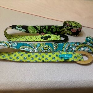 Pair of Vera Bradley Green and Blue Patterned Belts